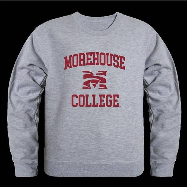 W Republic 568-346-HGY-02 Morehouse College Maroon Tigers Seal Crewneck Sweatshirt, Heather Grey - Medium