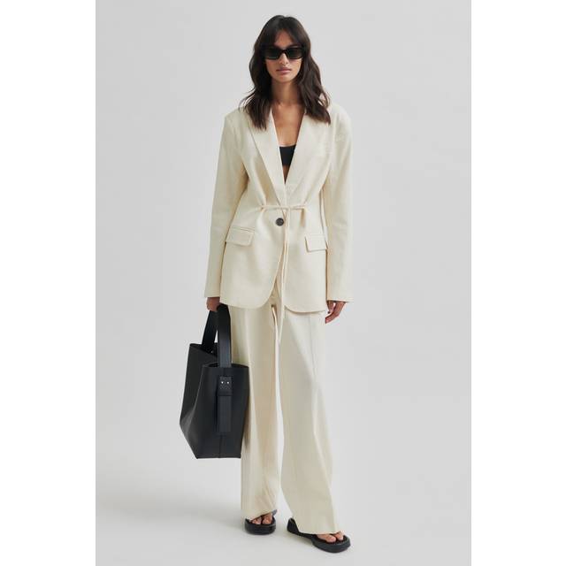 Second Female Wavy Trousers Dam Byxor Stl. S - Från Magasin - White Alyssum (S)