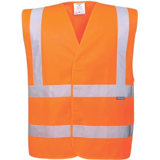 (4XL-5XL, Orange) Portwest Unisex Adult Eco Hi-Vis Vest (Pack of 10)