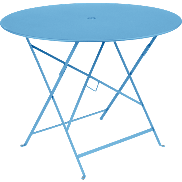 Fermob - Table ronde Bistro - Bleu - Acier laqué - Designer Studio Fermob