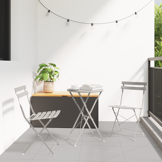 Fällbara Trädgårdsstolar 2 stycken Beige Stål