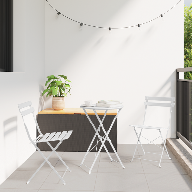 Outdoor Chairs Cool White Metal Standard Foldable Patio Chairs Vidaxl