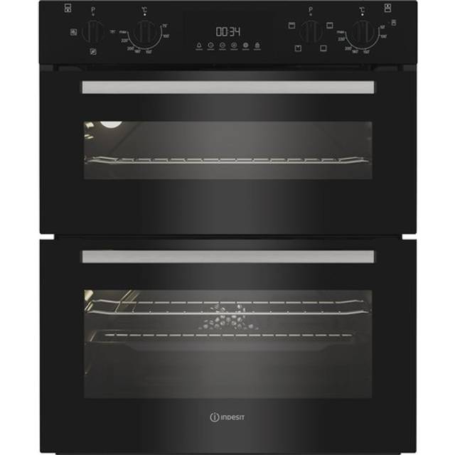 Indesit DUI 10D B Built Under Electric Double Oven - Black - A/A Rated