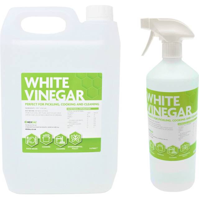 Hexeal White Vinegar 5L & 1L Spray â Food Grade - Cooking, Cleaning, Pickling & Baking