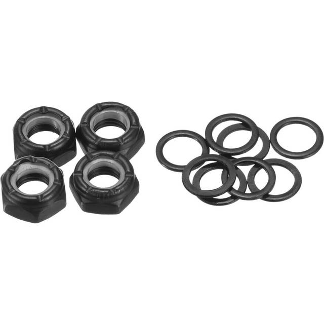 Skateboard Lock Nuts Set, 5/16 Skateboard Truck Axle Washers Spacer Hardware Repair Kit for Longboard Cruiser, Black