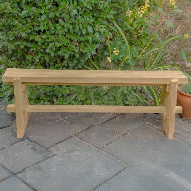 Forest Wooden Sleeper Pew Garden Bench 4'11 x 1'4 (1.50m x 0.40m)