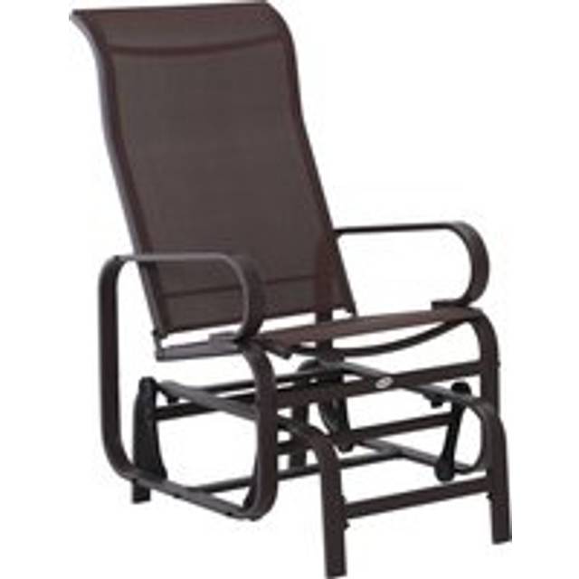 Outdoor Gliding Rocking Chair with Sturdy Metal Frame Garden Comfortable Swing Chair for Patio