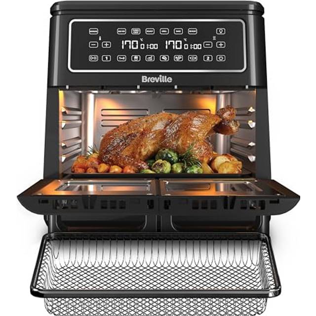Breville Halo Flexi Air Fryer & Large Mesh Tray, Digital Dual Air Fryer Oven, 11L: Serves 10+, Fry, Bake, Grill, Roast & Reheat, 2400 W, Save ÃÃ65 a