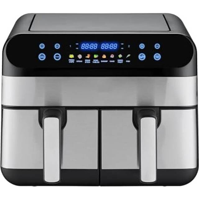 Panana Dual Air Fryer XL 9L Double Basket Air Fryer, 8 Cooking Presets, Touch Screen, LED Display, Healthy Oil Free & Low Fat Cooking, Non-Stick Bas