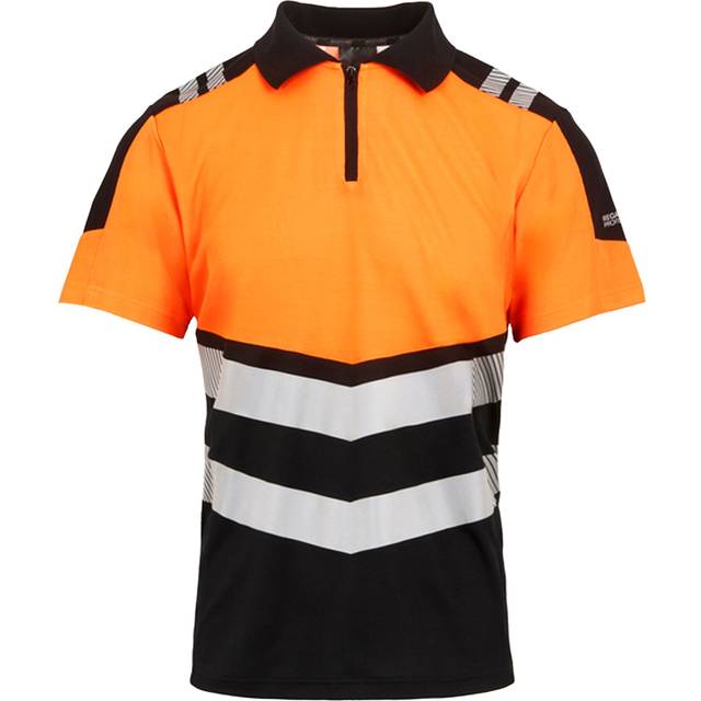 (XL, Black/Orange) Regatta Mens X-Pro Hi-Vis Polo Shirt