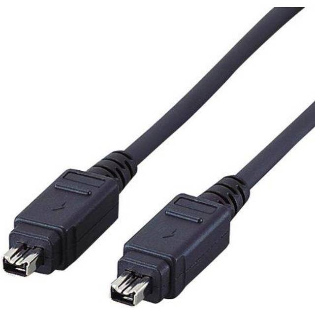 ELECOM IEEE1394 FireWire Cable 400 (I. Link DV) 4 pin-4pin 1.0m [Black] IE-441BK (Japan Import)