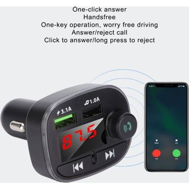 Bt car fm transmitter handsfree wireless bt radio adapter with mic for car baj