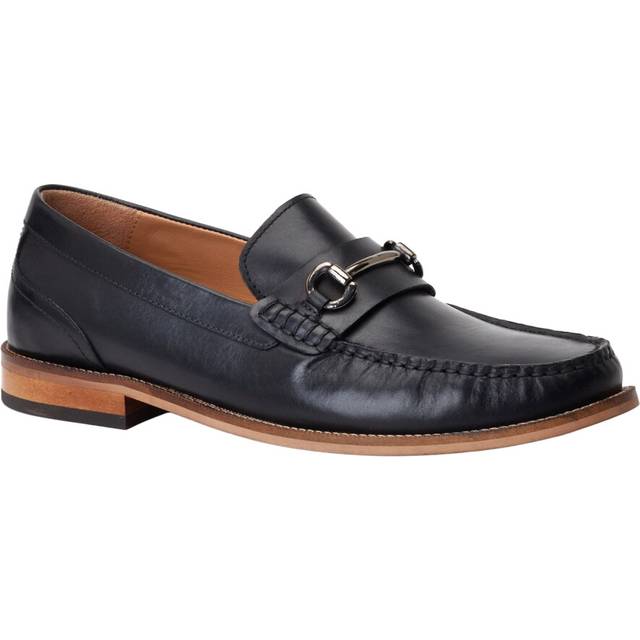 (10 UK, Black) Base London Mens Madison Leather Loafers