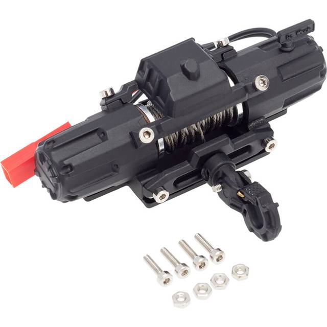 Metal Double Motor Simulated Winch for 1/10 RC Crawler Car Axial SCX10 TRX4 D90 KM2 Upgrade Parts Accessories