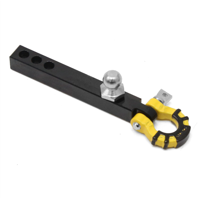 Metal Trailer Tow Hook for 1/10 RC Crawler TRX4 -6 Axial SCX10 90046 Redcat Upgrade Parts,Black+Yellow