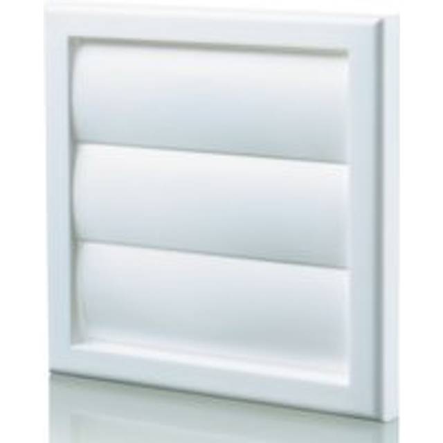 "4"" EXTERNAL GRAVITY FLAP BACKDRAFT SHUTTER - WHITE"