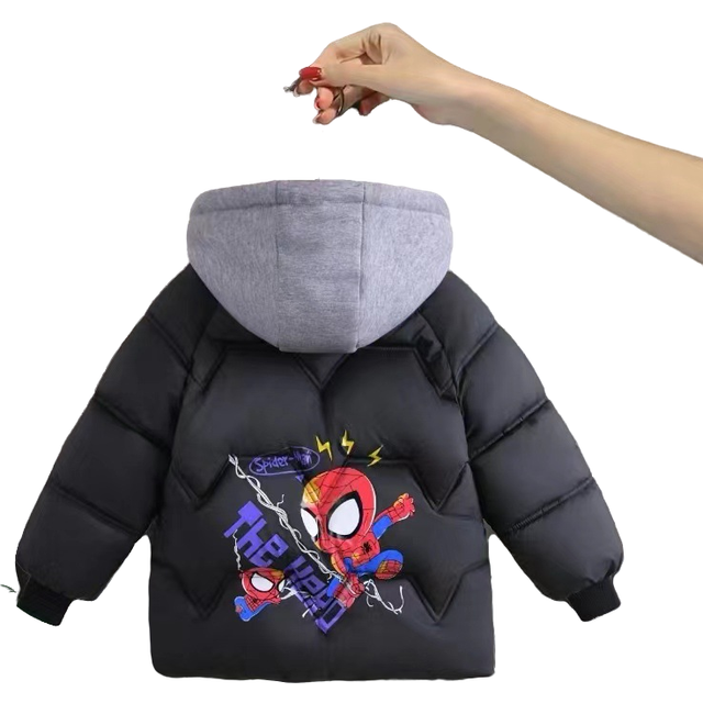 (Black, 3-4Years) Kids Boys' Coat Jacket Warm Winter Cartoon hooded