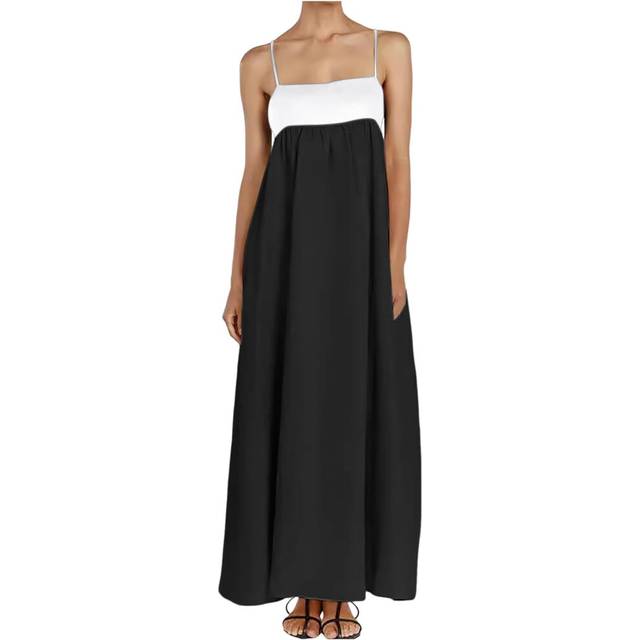 (2567-pajog-6-black, S) WILLBEST Women 2024 Floral Lace Dress Fashion Short Sleeve Twist Fit & Flare Flowy A Line Long Midi Long Midi Sundress