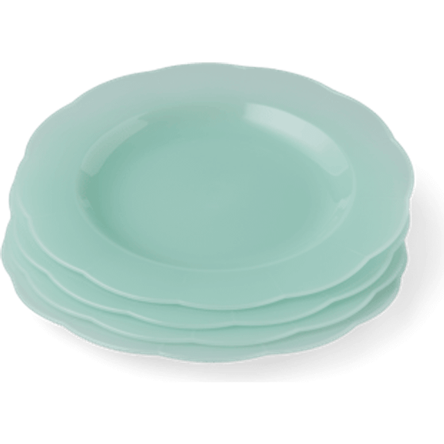 Reusable plastic plates 4-pack - Ø24. 4 pcs. - Dusty Green - Søstrene Grene