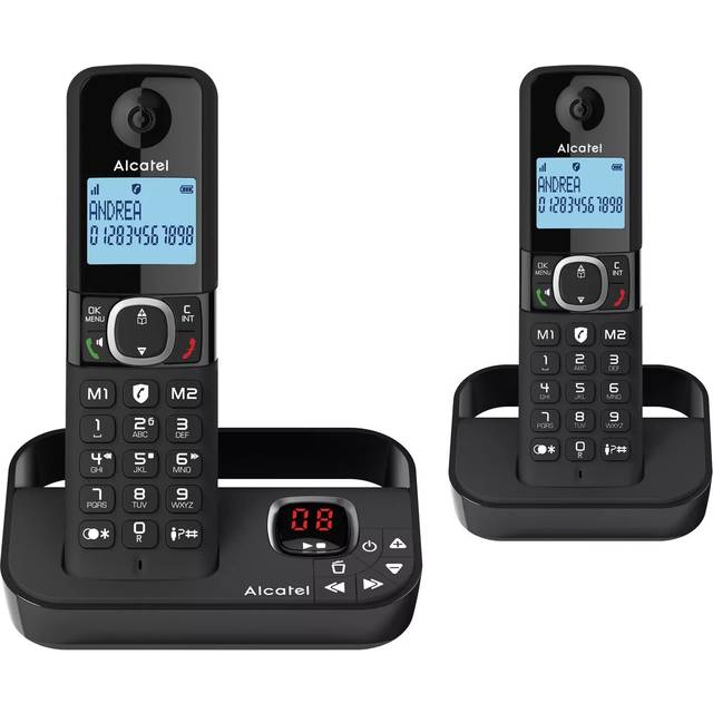 Alcatel duo cordless phone f860 landline home phones call blocking telephones-a
