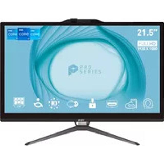 MSI Pro AP222T 13M Intel Pentium Gold G7400 All in One PC (4GB RAM 128GB SSD Windows 11PRO) 21.5 Inch 10-point touch Screen/UHD Graphics/Type-C/COM Port/Dual LAN/HDMI/WiFi 5/BT 5.1/VESA/SD Card Reader