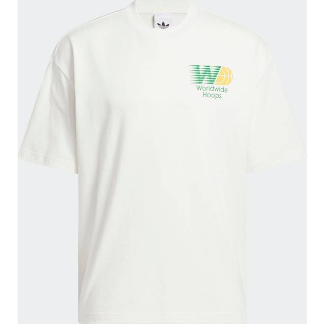 adidas Originals – Basketball Hoop – Vit t-shirt med tryck-Vit/a