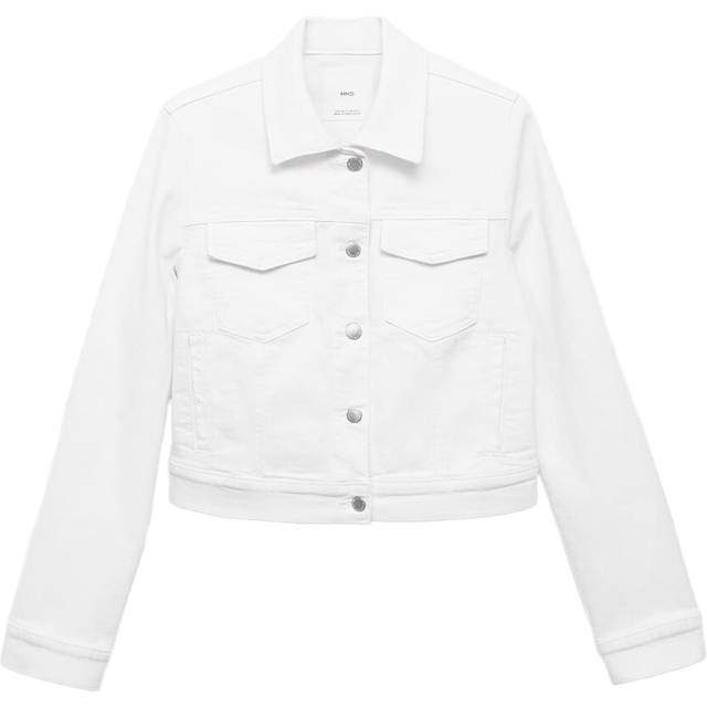 Pockets denim jacket white - Woman - S - MANGO - White