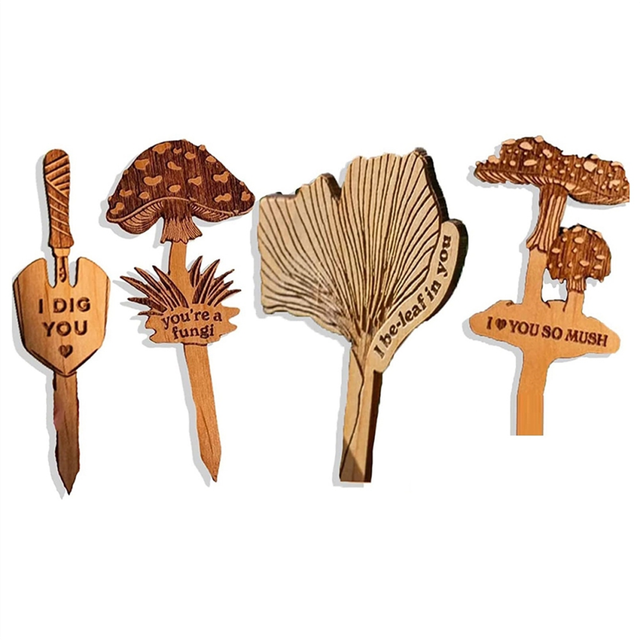 Funny Plant Markers Wooden Plants Labels Handmade Encouraging Wood Pick Garden Tag Vegetable