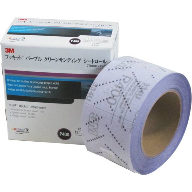 3M 30703 Hookit 334U Purple 70 mm x 12 m P400 Grit Clean Sanding Sheet