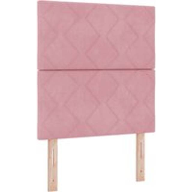 vidaXL Rosa sammetssänggavel med diamantblock - 80 cm