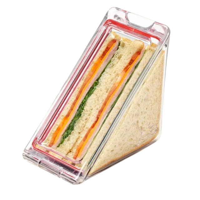 Triangle Sandwich Container Clear Plastic with Lid To-Go Containers for Cheese 1Pcs
