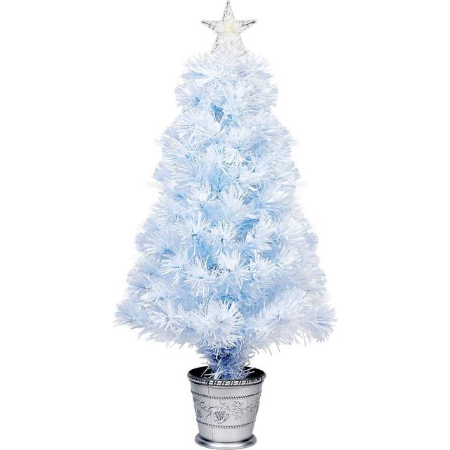 Fibre optic christmas tree with multi colour/white led - xmas decoration 3feet