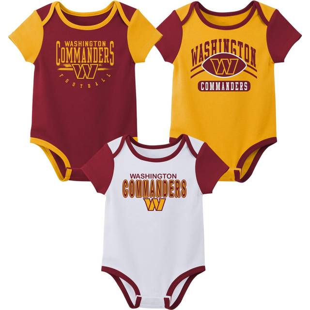 Outerstuff NFL Newborn Baby and Infant Short Sleeve Bodysuit Variety 3-Pack - Washington Commanders  18M