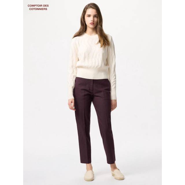 (79 DARK PURPLE/XL) Uniqlo Japan Linen Cotton Ankle Pants