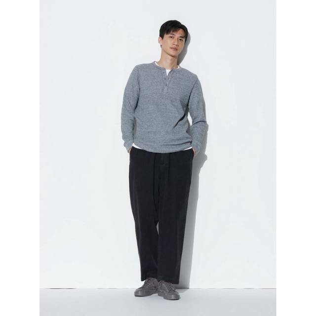 (07 GRAY/XL) Uniqlo Japan Cotton Relaxed Ankle Pants