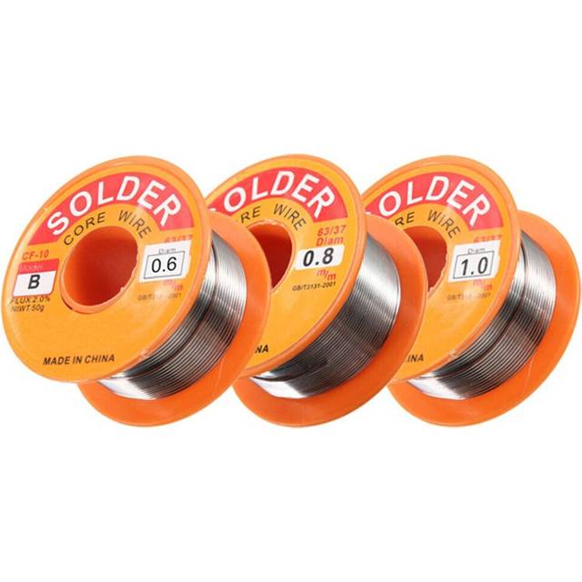 (0.6mm) 50g 0.5/0.6/0.8/1.0mm 63/37 FLUX 2.0% 45FT Tin Lead Tin Wire Melt Rosin Core Solder Soldering Wire Roll