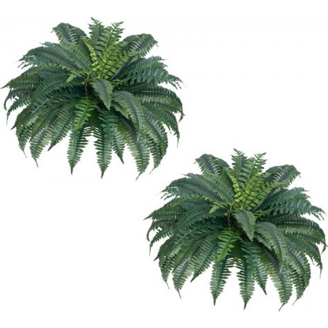 Vevor 2pcs artificial boston ferns plastic fern 50 branches indoor outdoor decor