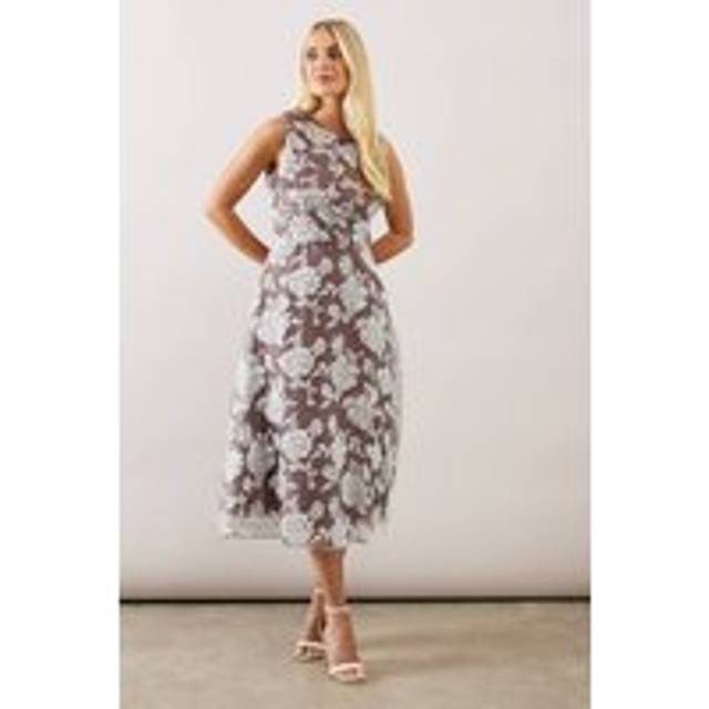 Wallis rose fit & flare dress womens occasion dresses