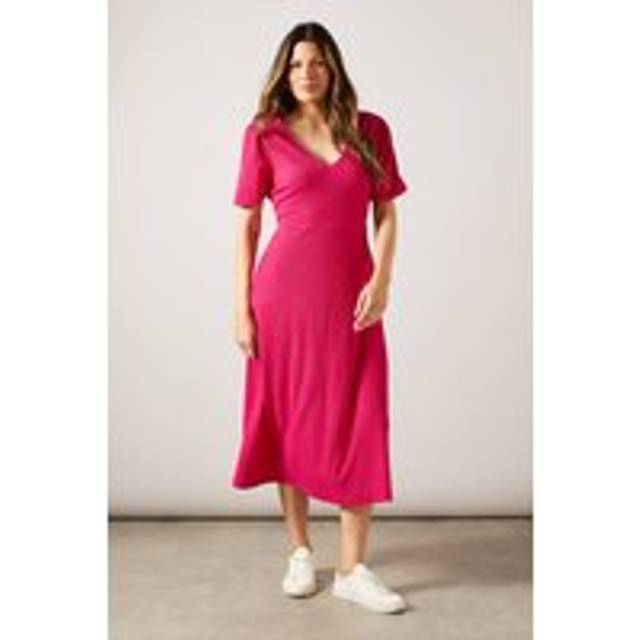 Wallis pink fit & flare dress womens daywear dresses