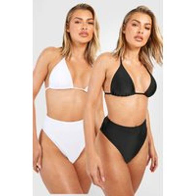 Womens 2 Pack Triangle Bikini Top - Black - 12