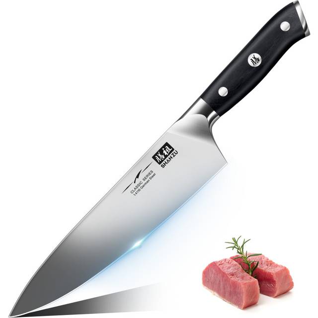 SHAN ZU Japanese Chef Knife 20cm, Ultra Sharp Kitchen Knives German Stainless Steel Professional Carving Knife, Utility Knife with Ergonomic Handle,