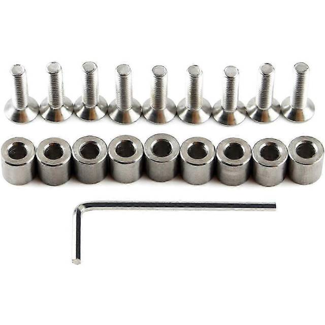 (As show, One size) 9 Pcs MK3 Heated Bed Spacer Aluminum Spacer Kit 6X6X3Mm Spacer compatible with Prusa MK3 3D Printer Hot Bed Accessories
