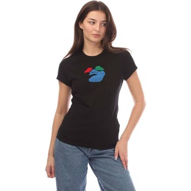 Off white womens/ladies medium face fitted t-shirt