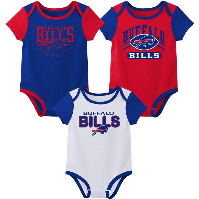 Outerstuff NFL Newborn Baby and Infant Short Sleeve Bodysuit Variety 3-Pack - Buffalo Bills  0-3M