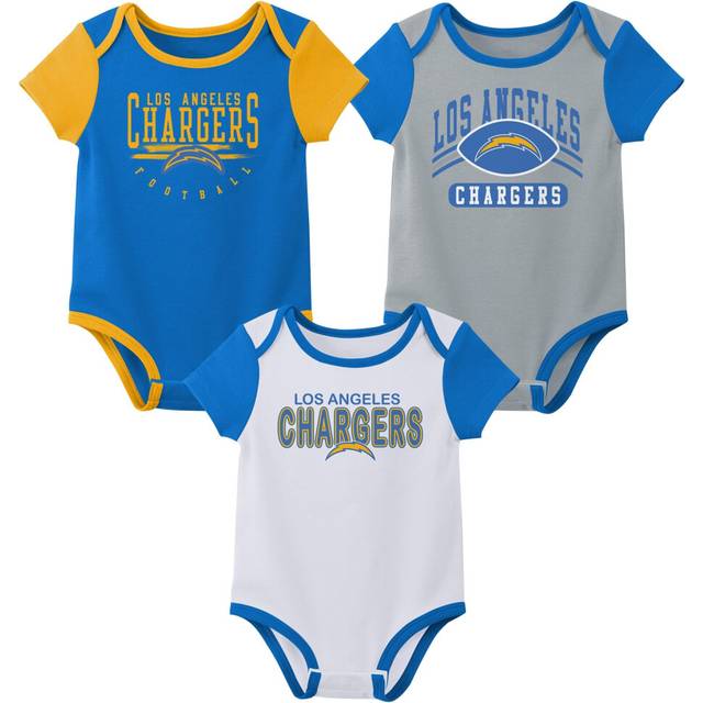 Outerstuff NFL Newborn Baby and Infant Short Sleeve Bodysuit Variety 3-Pack - Los Angeles Chargers  12M