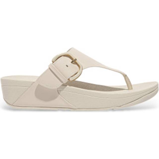 Leather Buckled Toe-Post Sandals - FITF41521 / 326 867 - Beige