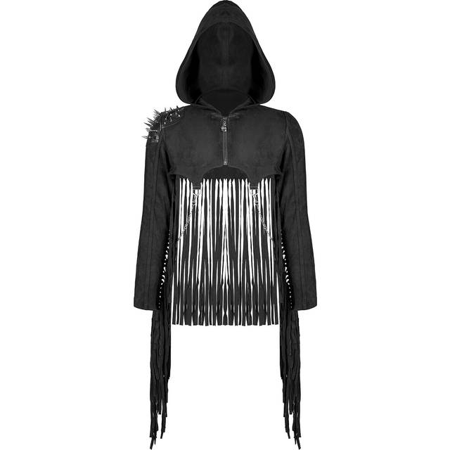 Punk rave mens apocalyptic punk cropped hooded biker jacket