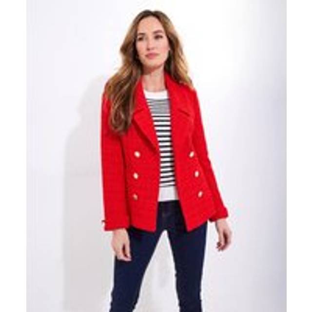 Women's Elle Statement Tweed Jacket - Size 12 - Red - by Joe Browns