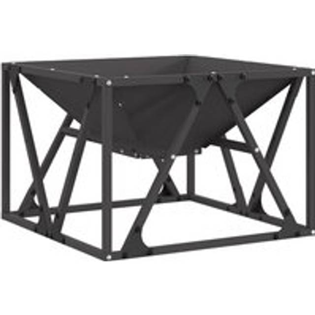 Fire Pit Square Black 50x50x35 cm Steel Vidaxl
