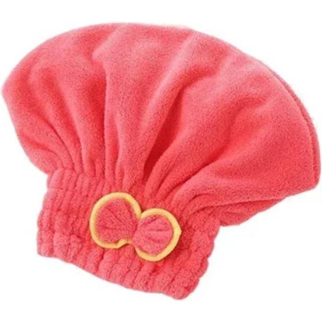 Hair Bonnets Red Microfibre Quick Drying Bath Towels For Womens Shower Hat Towels & Washcloths